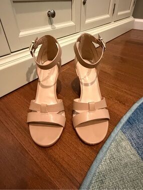 Kelly & Katie Women’s Nude Ankle-Strap Heeled Sandals
